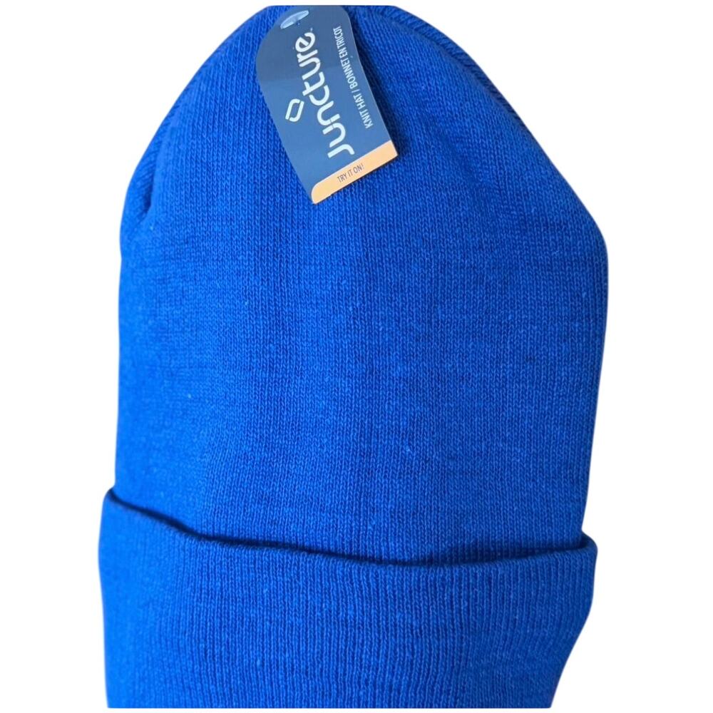 Juncture Beanie Blue Knit Hat NWT LIned w Fleece